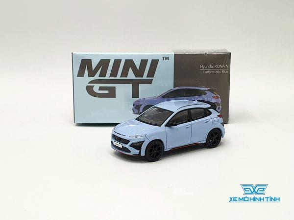 Xe Mô Hình Hyundai KONA N Perfomance Blue LHD 1:64 Minigt ( Xanh )