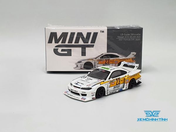 Xe Mô Hình LB-Super Silhouette Nissan S15 SILVIA #23 2021 Formula Drift Japan RHD 1:64 Minigt ( Trắng )