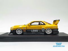 Xe Mô Hình Nissan Openable LBWK GTR ER34, Yellow #5 1:64 Street Weapon ( Vàng )