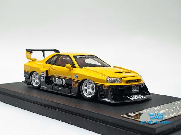 Xe Mô Hình Nissan Openable LBWK GTR ER34, Yellow #5 1:64 Street Weapon ( Vàng )