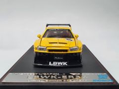 Xe Mô Hình Nissan Openable LBWK GTR ER34, Yellow #5 1:64 Street Weapon ( Vàng )