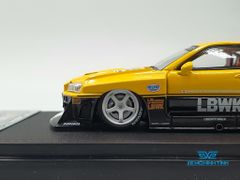 Xe Mô Hình Nissan Openable LBWK GTR ER34, Yellow #5 1:64 Street Weapon ( Vàng )