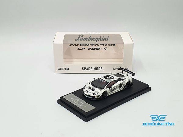 Xe Mô Hình Lamborghini Aventador Lp700-4  1:64 Space Model ( Trắng AAPE )