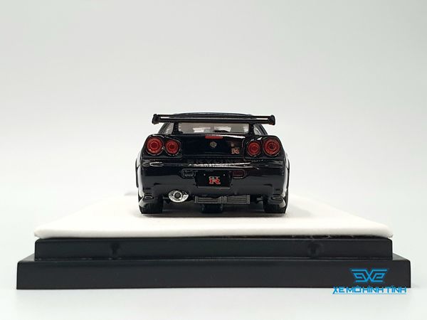 Xe Mô Hình Nissan GTR R34 Z-Tune Diecast-Openable Hood 1:64 Time Micro (Đen)