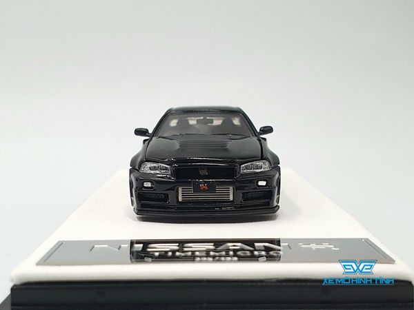 Xe Mô Hình Nissan GTR R34 Z-Tune Diecast-Openable Hood 1:64 Time Micro (Đen)