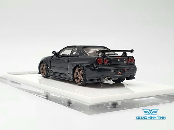 Xe Mô Hình Nissan GTR R34 Z-Tune Diecast-Openable Hood 1:64 Time Micro (Đen) + Fig