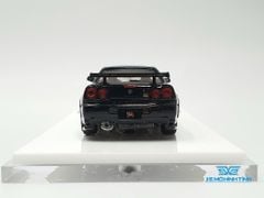 Xe Mô Hình Nissan GTR R34 Z-Tune Diecast-Openable Hood 1:64 Time Micro (Đen) + Fig