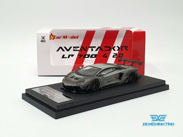 Xe Mô Hình Lamborghini Aventador LP700-4 2.0 LBWK 1:64 Star Model ( Xám Hiệu Ứng)