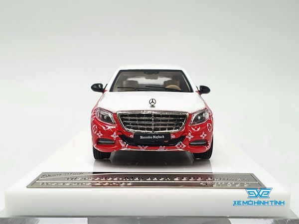 Xe Mô Hình Mercedes - Maybach S600 Pullman 1:64 Stance Hunters ( Trắng LV Đỏ )