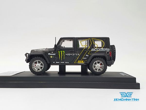 Xe Mô Hình Jeep Wrangler Rubicon Monster 1:64 Time Micro (Đen Monster)