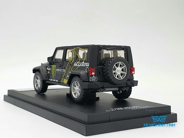 Xe Mô Hình Jeep Wrangler Rubicon Monster 1:64 Time Micro (Đen Monster)