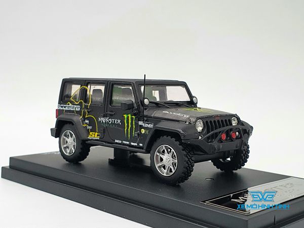 Xe Mô Hình Jeep Wrangler Rubicon Monster 1:64 Time Micro (Đen Monster)