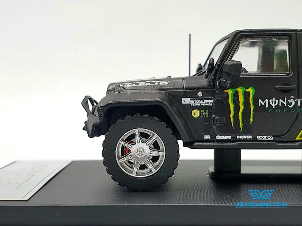 Xe Mô Hình Jeep Wrangler Rubicon Monster 1:64 Time Micro (Đen Monster)