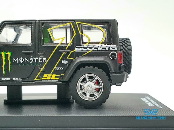 Xe Mô Hình Jeep Wrangler Rubicon Monster 1:64 Time Micro (Đen Monster)