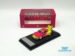 Xe Mô Hình Porsche Rauh Welt 993 Double Wing Advan 1:64 Time Micro (Vàng/Hồng)