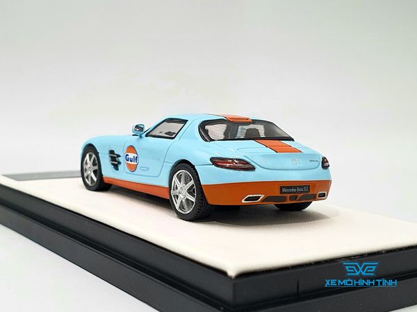 Xe Mô Hình Mercedes-Benz SLS 1:64 Time Micro (Gulf) + Fig