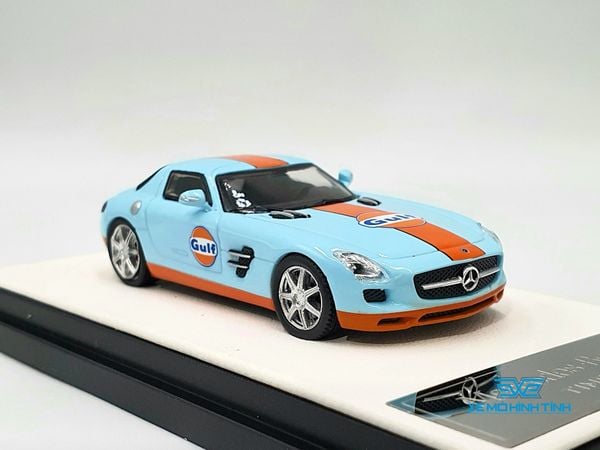 Xe Mô Hình Mercedes-Benz SLS 1:64 Time Micro (Gulf) + Fig