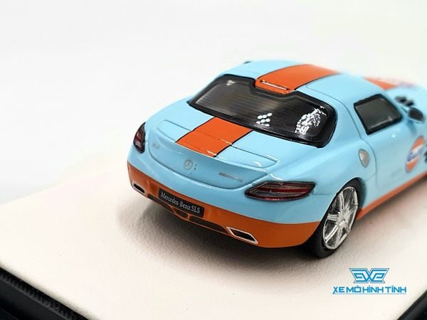 Xe Mô Hình Mercedes-Benz SLS 1:64 Time Micro (Gulf) + Fig