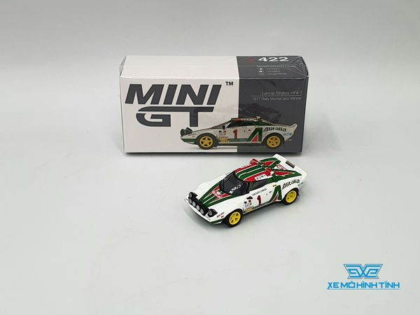 Xe mô hinh Lancia Stratos HF#1 1:64 MiniGT (Trắng mâm vàng)