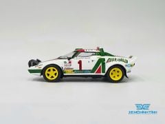 Xe mô hinh Lancia Stratos HF#1 1:64 MiniGT (Trắng mâm vàng)