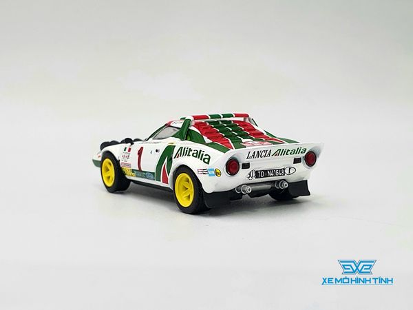 Xe mô hinh Lancia Stratos HF#1 1:64 MiniGT (Trắng mâm vàng)