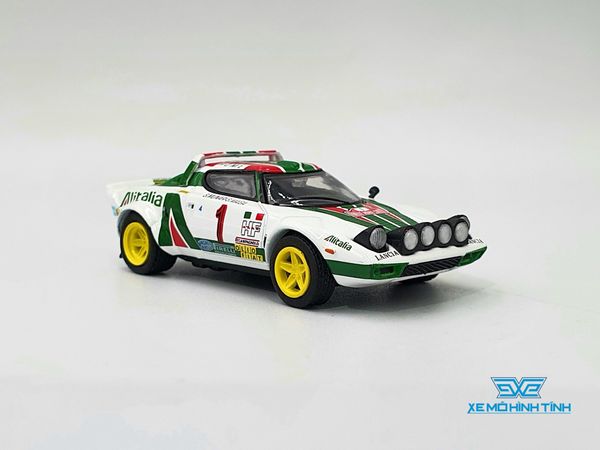 Xe mô hinh Lancia Stratos HF#1 1:64 MiniGT (Trắng mâm vàng)