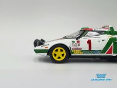 Xe mô hinh Lancia Stratos HF#1 1:64 MiniGT (Trắng mâm vàng)