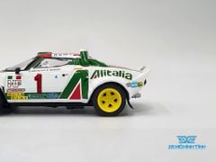 Xe mô hinh Lancia Stratos HF#1 1:64 MiniGT (Trắng mâm vàng)