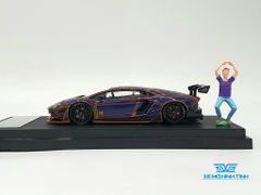 Xe Mô Hình Lamborghini Aventador LP700-4 + Figure 1:64 Star Model ( Tím Spider )