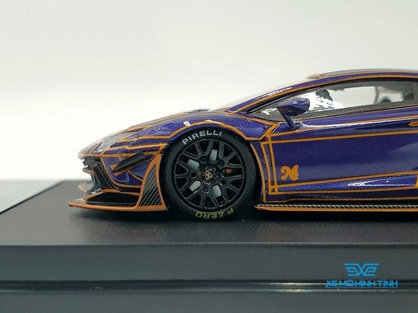 Xe Mô Hình Lamborghini Aventador LP700-4 + Figure 1:64 Star Model ( Tím Spider )