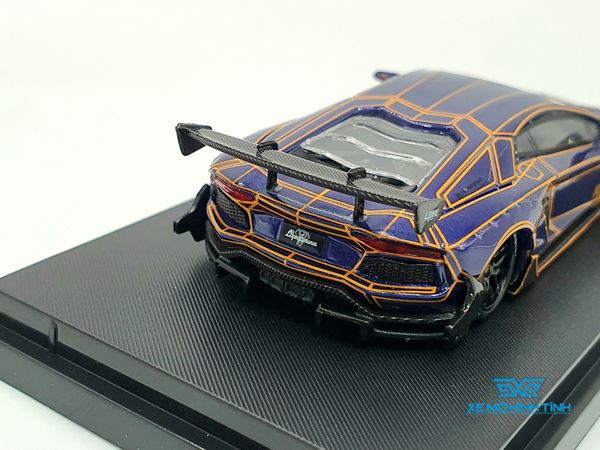 Xe Mô Hình Lamborghini Aventador LP700-4 + Figure 1:64 Star Model ( Tím Spider )