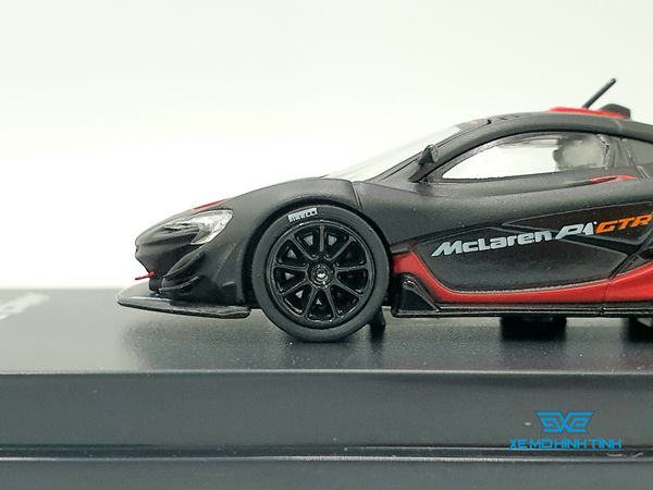 Xe Mô Hình Mclaren P1 GTR 1:64 CM model ( Đen Nhám Sọc Đỏ )