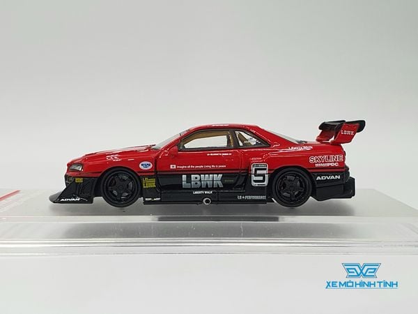 Xe mô hình Nissan Skyline LB-ER34 Super Silhouette 1:64 CM-Model ( Đỏ Đen )