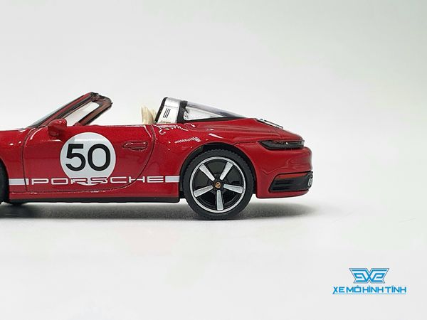 Xe mô hình Porsche 911 Targa 4S Heritage Design Edition Cherry Red LHD 1:64 MiniGT (Đỏ)