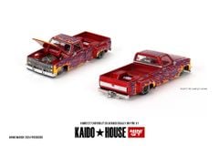 Xe Mô Hình Chevrolet Silverado Dually on Fire v1 1:64 Kaido House (Lửa)