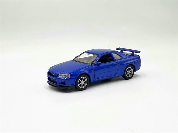 Xe Mô Hình NISSAN SKYLINE GT-R R34 1:36 Welly ( Xanh )