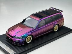 Xe Mô Hình Nissan Stagea- R34 Custom Version Limited 99 pcs 1:18 Ivy Model ( Tím Biến Màu )