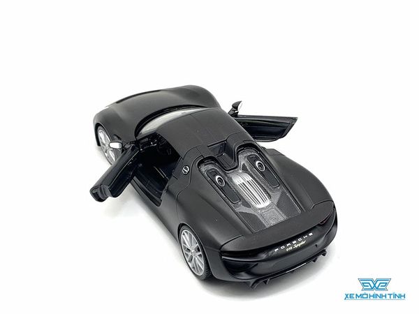 Xe Mô Hình Porsche 918 Spyder 1:24 Welly ( Đen Nhám )