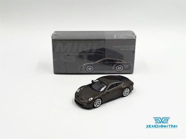 Xe Mô Hình Porsche 911 (992) GT3 Touring Agate Grey Metallic LHD 1:64 MiniGT ( Xám Đậm )