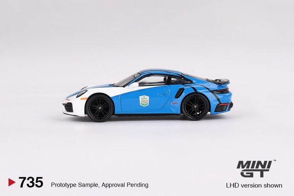 Xe Mô Hình Porsche 911 Turbo S Safety Car 2023 Imsa Daytona24Hrs 1:64 MiniGT (Trắng Xanh)