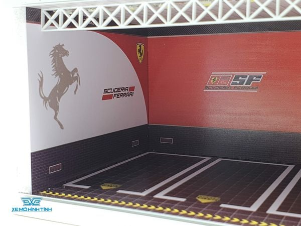 Mô Hình Garage Ferrari Có Đèn 1:64 Geechan-Models