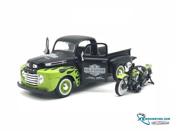 Xe Mô Hình Harley Davidson Ford F1 Pick-Up 1948 1:24 Maisto ( Xanh lá Đen )