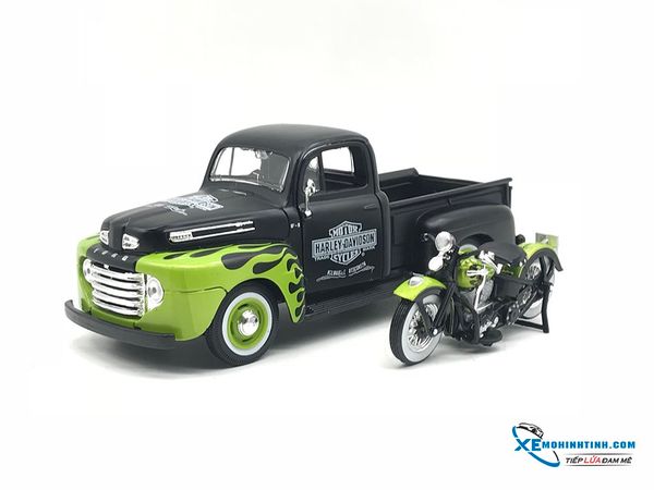 Xe Mô Hình Harley Davidson Ford F1 Pick-Up 1948 1:24 Maisto ( Xanh lá Đen )