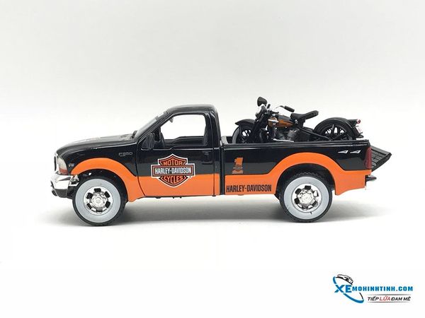 Xe Mô Hình Harley Davidson 1999 F-350 Super Duty Pickup 1:24 Maisto ( Cam Đen )