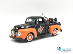 Xe Mô Hình 1958 FLH Duo Glide 1948 Ford F-1 Pickup 1:24 Maisto ( Đen Cam )