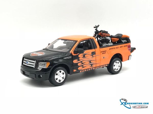 Xe Mô Hình Harley-Davidson Ford F150 STX Pickup Truck 2007 XL 1200N Nightster 1:24 Maisto ( Cam )