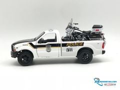 Xe Mô Hình Ford F-350 Superduty Pickup 99 Police Plus FLHTPI Electra Glide 1:24 Maisto ( Trắng Police )