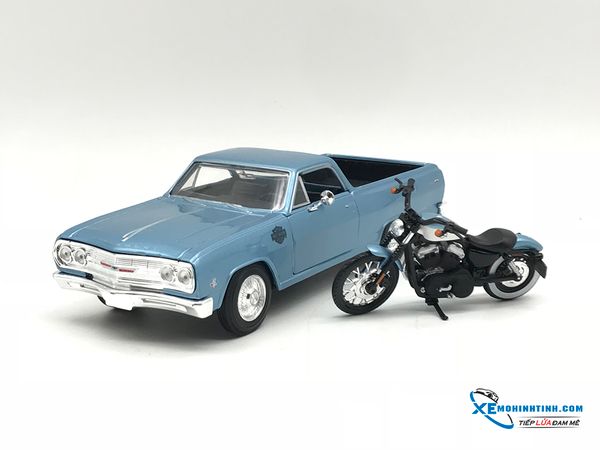 Xe Mô Hình 1965 El Camino 2007 XL 1200N Nightster 1:24 Maisto ( Xanh Dương )