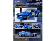 Xe Mô Hình Nissan Skyline 2000 GT-R (KPGC110) Racing Concep Blue 1:64 INNO