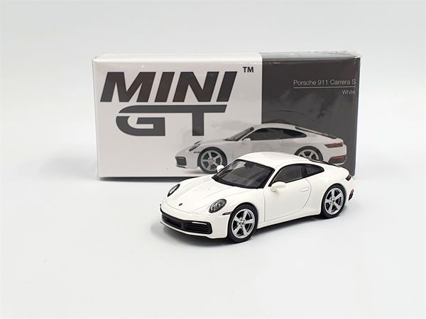 Xe Mô Hình Porsche 911 (992) Carrera S White LHD 1:64 MiniGT (Trắng)